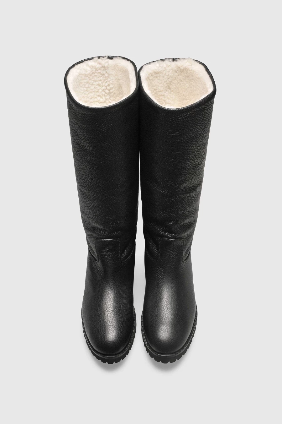 Unützer Women's Eureka Black Shearling Boots 2125 - Stylish & Comfortable Latte Winter Footwear