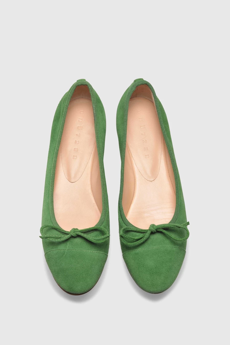 Unützer Women's Ballerina 7102 Green Suede Flats in Grün