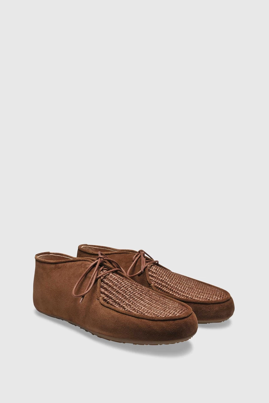 Unützer Women's U300 Brown Velor Raffia Ankle Boots Stiefelette