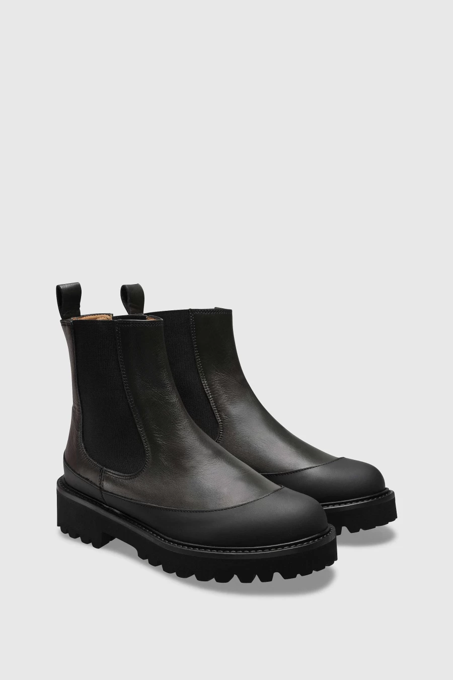 Unützer Women's Stiefelette 8106 Boots in Grün/Schwarz - Calf Leather Ankle Boots for Women