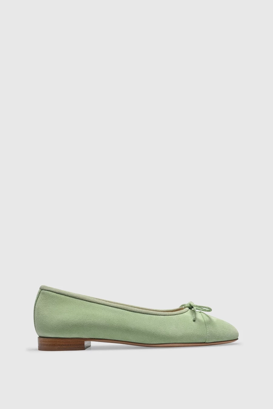 Unützer Women's Ballerina 963 Mint Velour Flats in Grün