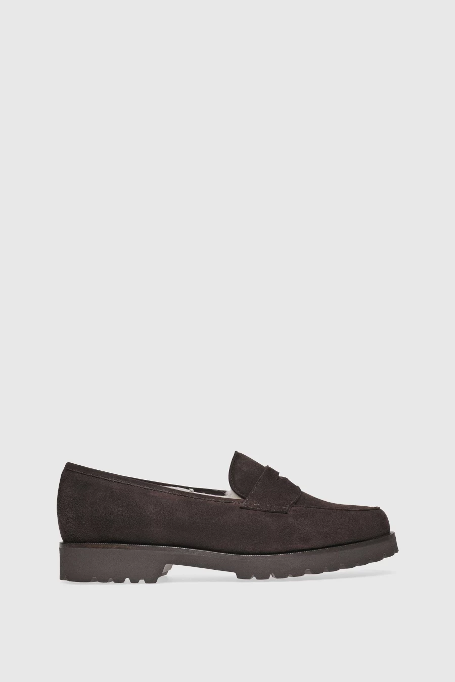 Unützer Women's Brown Velour Shearling Loafer 1471 in Latte