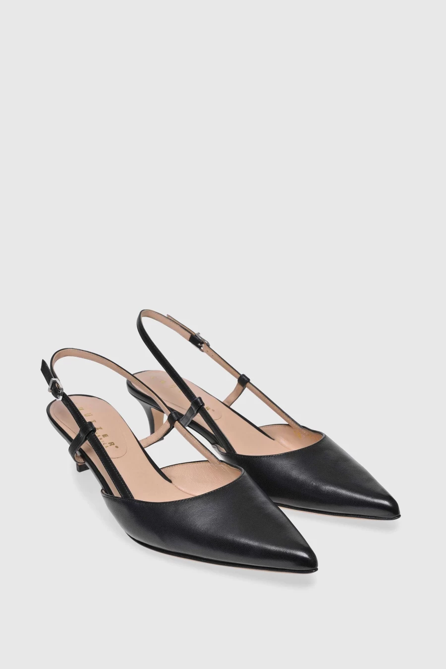 Unützer Women's Slingback Pump 9317 in Schwarz Nappa Leather - Elegant Black Heels