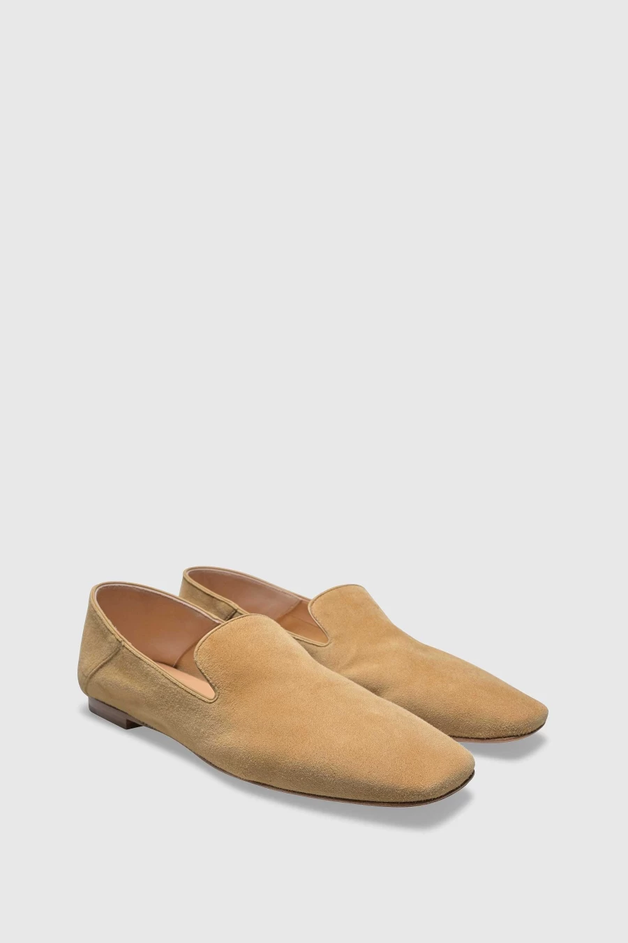 Unützer Women's Light Beige Loafer 9401 - Comfortable Camoscio Slip-On Shoes