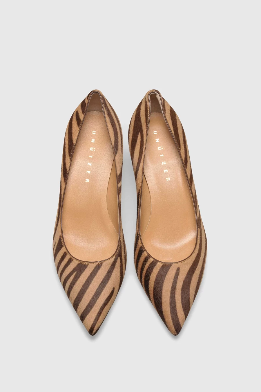 Unützer Women's Braun Pony Zebra Print Pump 7727 Fashion Shoes