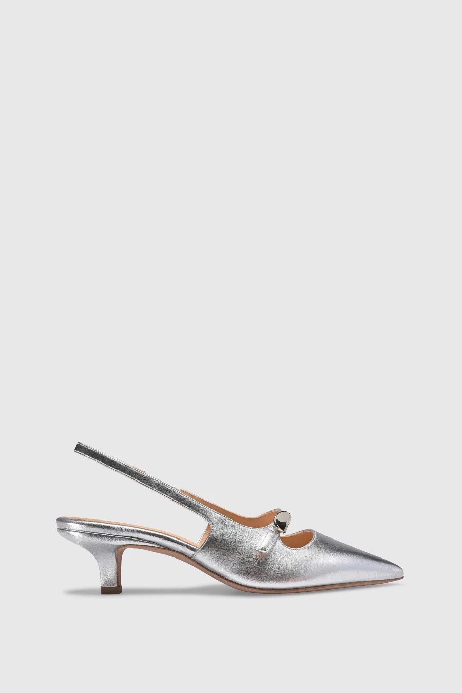 Unützer Women's Slingback Pump 9425 in Silver Laminato - Elegant Silber Heels