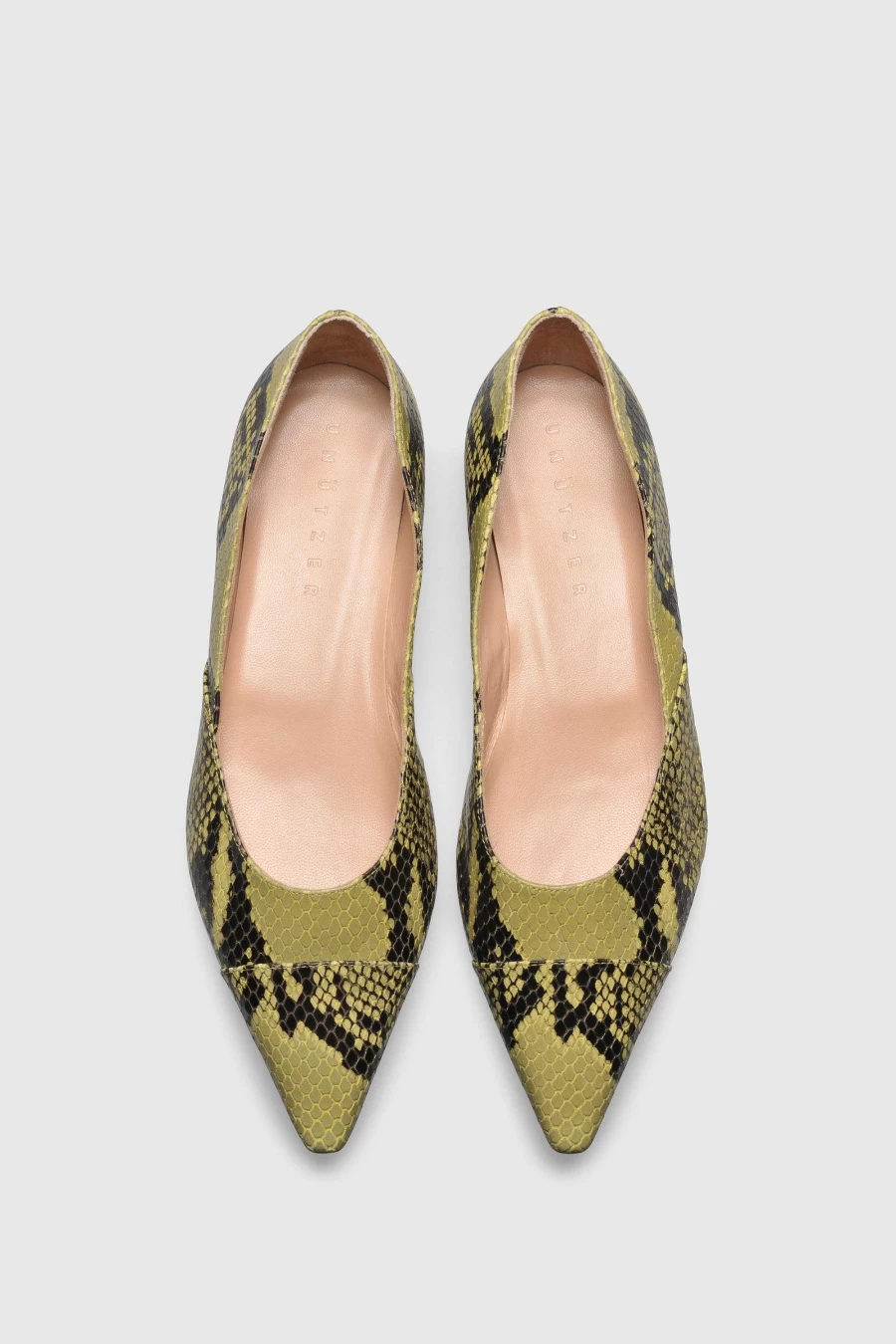 Unützer Women's Ballerina 9320 Printed Python Green Grün Flats