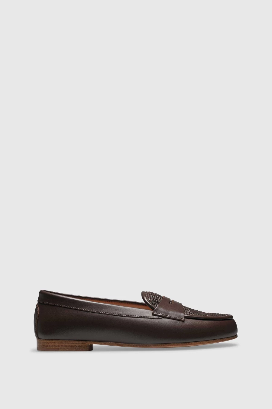 "Unützer Women's Loafer 9301 in Braun Tobacco Vitello Raffia Leather"