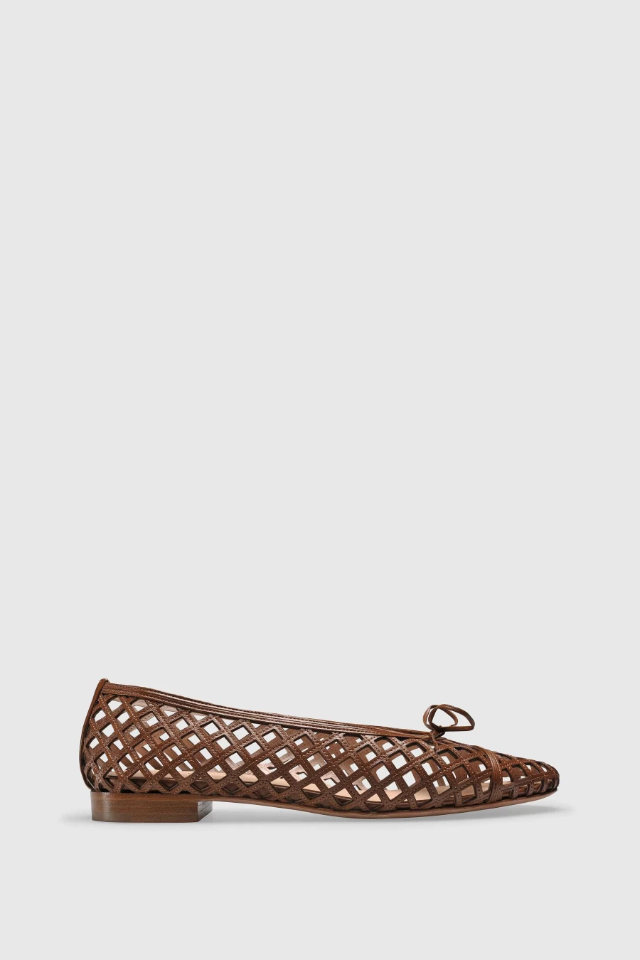 Unützer Women's Ballerina 9305 Cognac Nappa Leather Flats in Braun