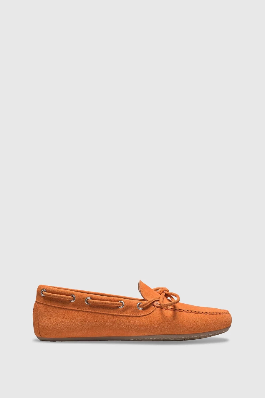 Unützer Women's Orange Velour Loafer U102 Sunset Comfortable Slip-On Shoes
