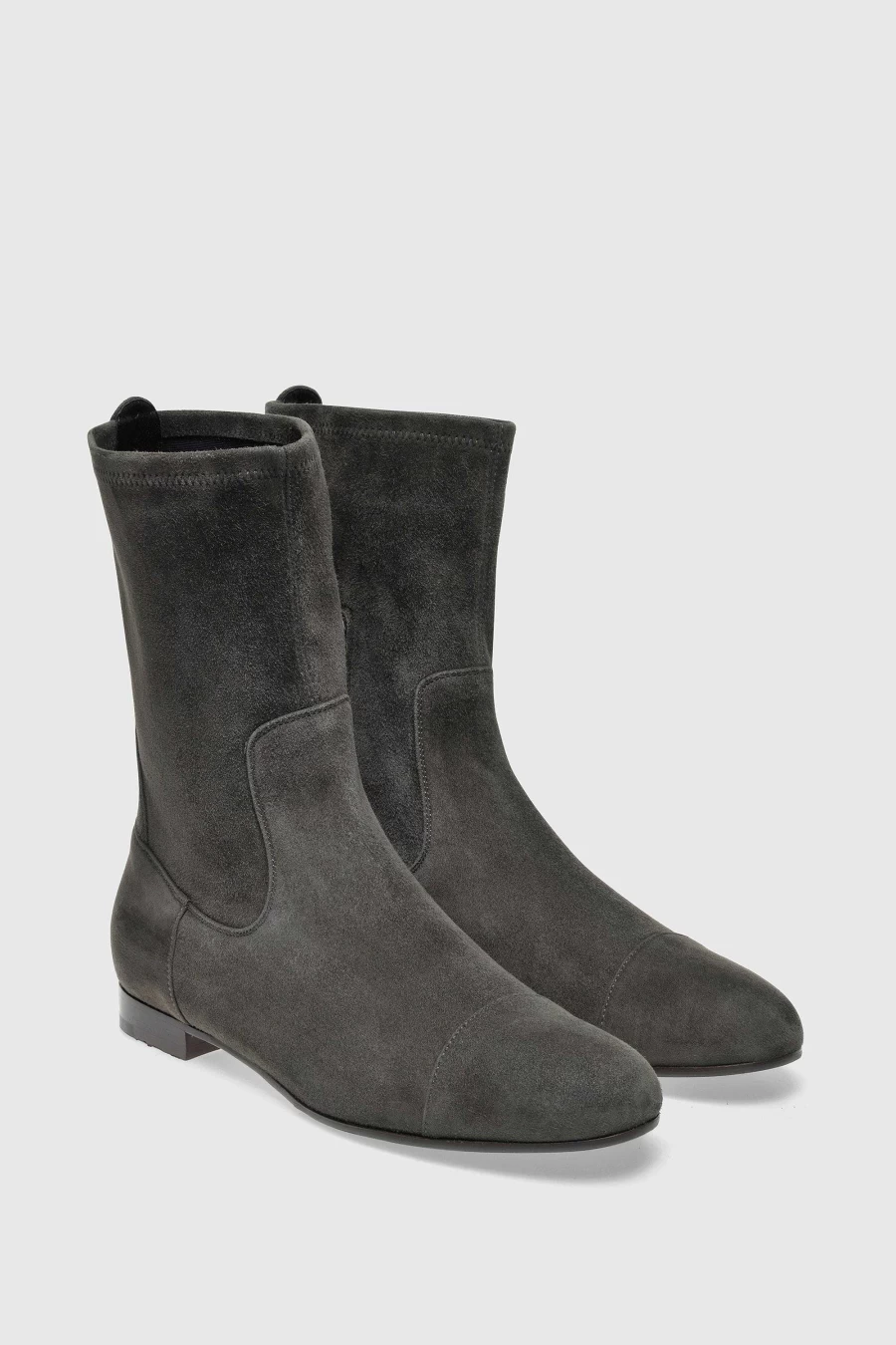 Unützer Women's Grau Suede Ankle Boots Stiefelette 7336 Charcoal