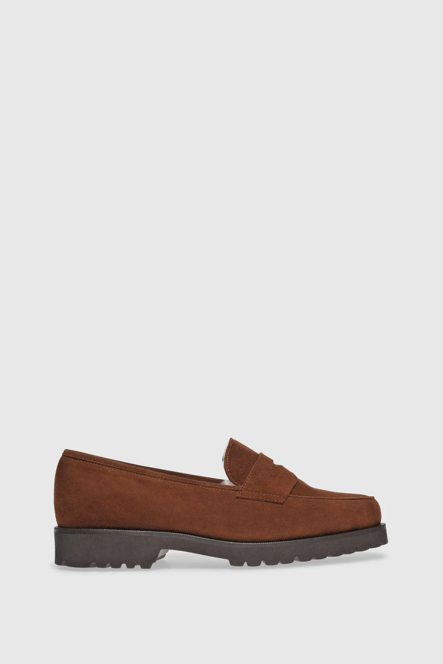 Unützer Women's Loafer 1471 in Braun with Shearling Lining - Chocolate Brown Leather Slip-On Shoes