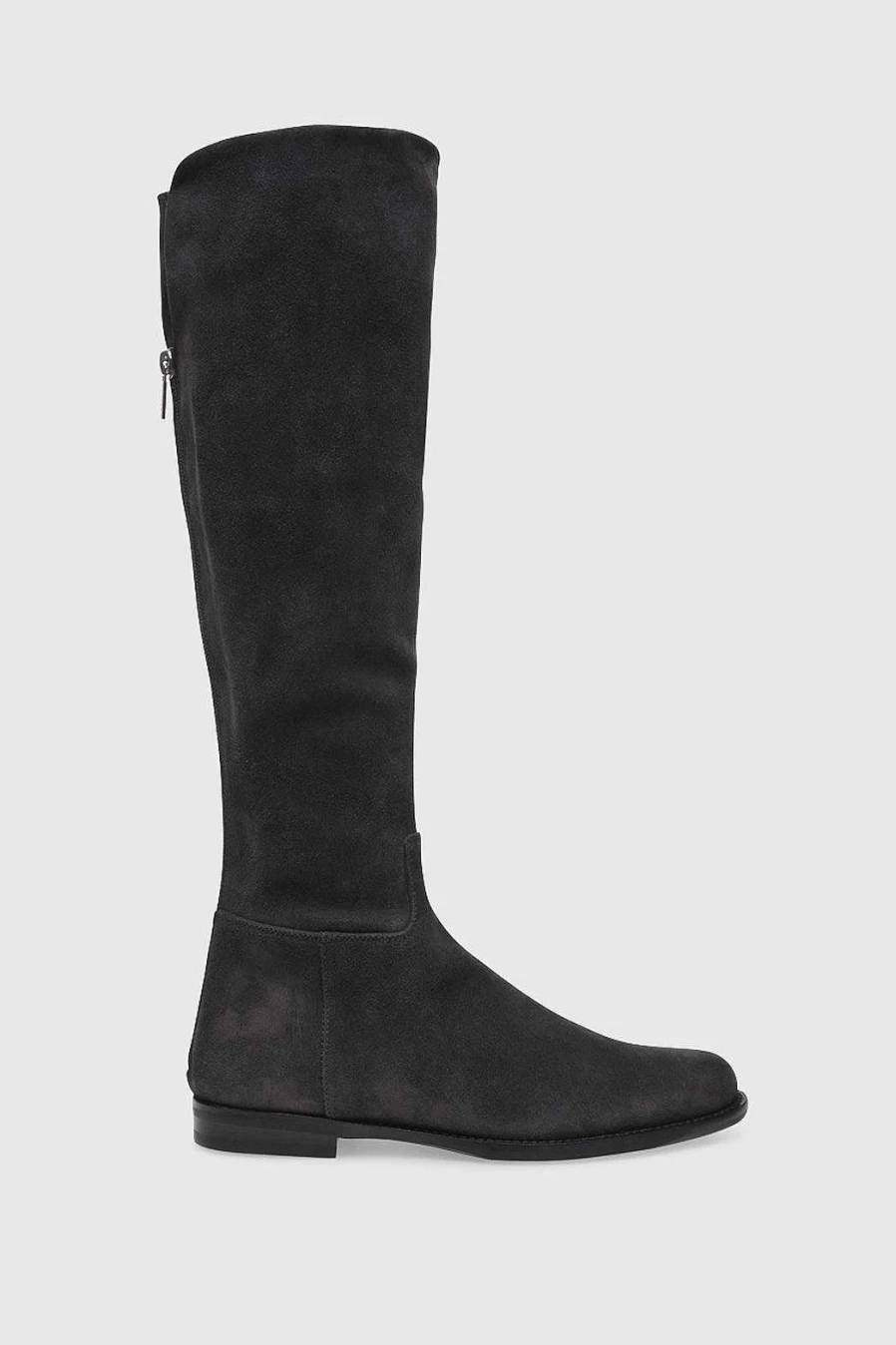 Unützer Women's Schwarz Suede Boots 2922C Stretch Ankle Boots Black