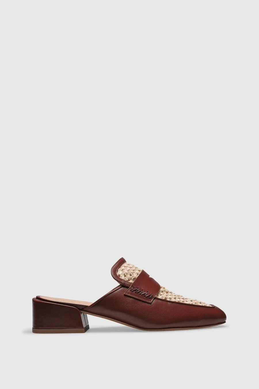Unützer Women's Rotbraun Mule 9322 Bordeaux Crochet Leather Slip-On Shoes