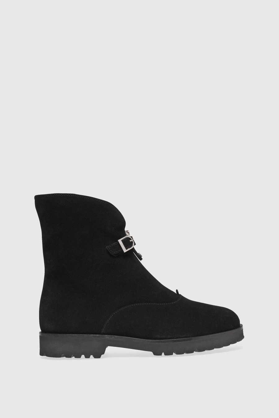 Unützer Women's Schwarz Shearling Velours Boots Stiefelette 1978 Milk