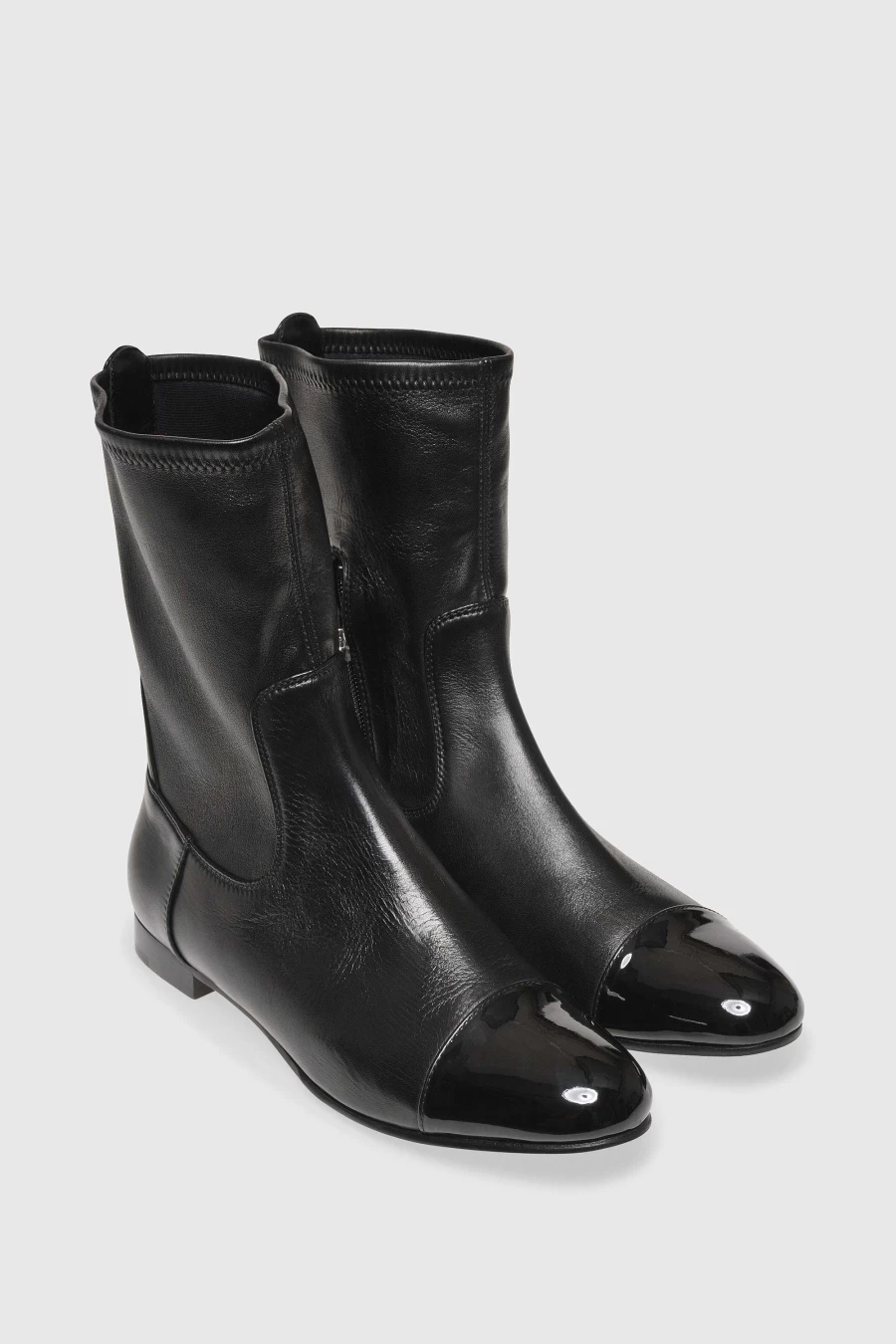 Unützer Women's 7336 Black Nappa Stiefelette with Stretch Paint Detail