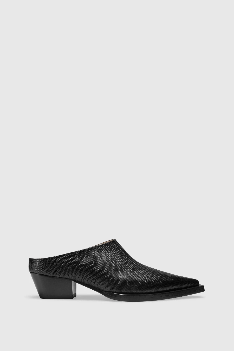 Unützer Women's Cowboy Mule 9255 in Weiß with Cream Lizard Print