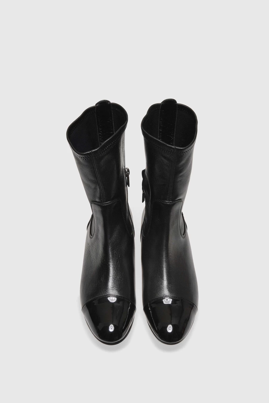 Unützer Women's 7336 Black Nappa Stiefelette with Stretch Paint Detail