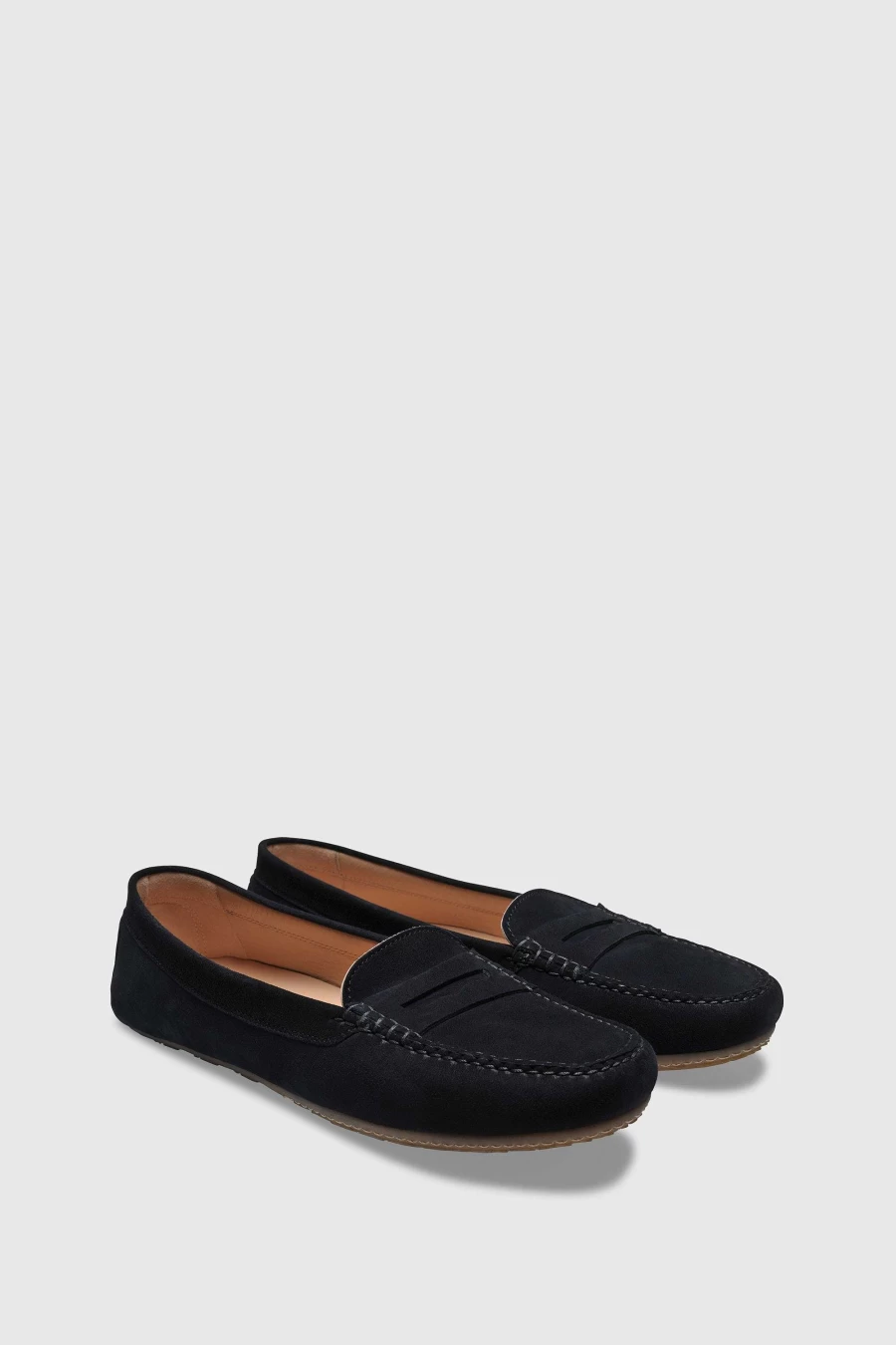 Unützer Women's Navy Loafer U150K Camoscio - Comfortable Slip-On Shoes for Women