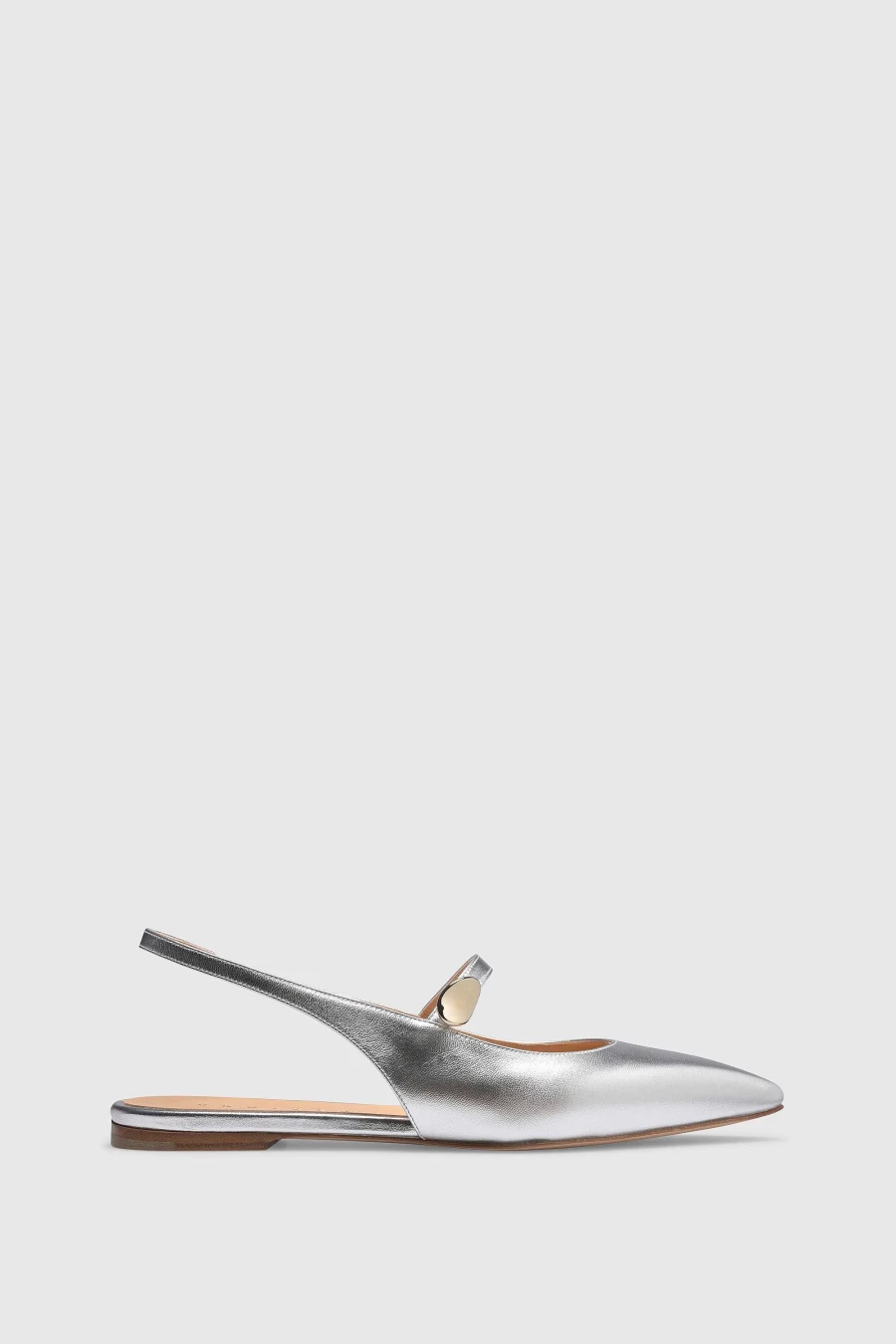 Unützer Women's Slingback 9402 Silver Laminate Heels - Silber Elegant Sandals