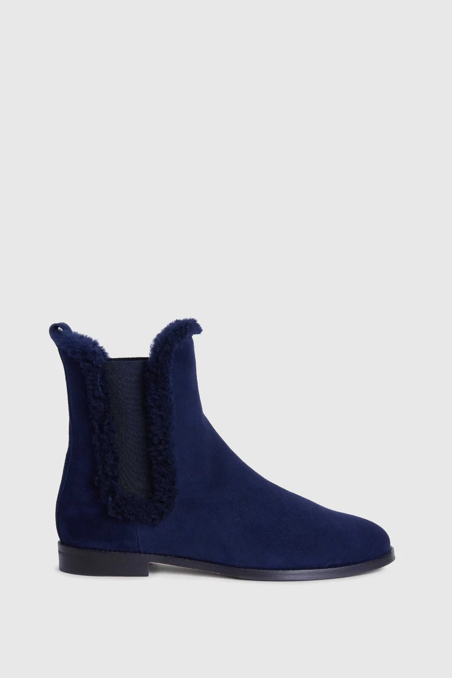 "Unützer Women's 8110 Navy Blue Suede Shearling Boots Stiefelette"