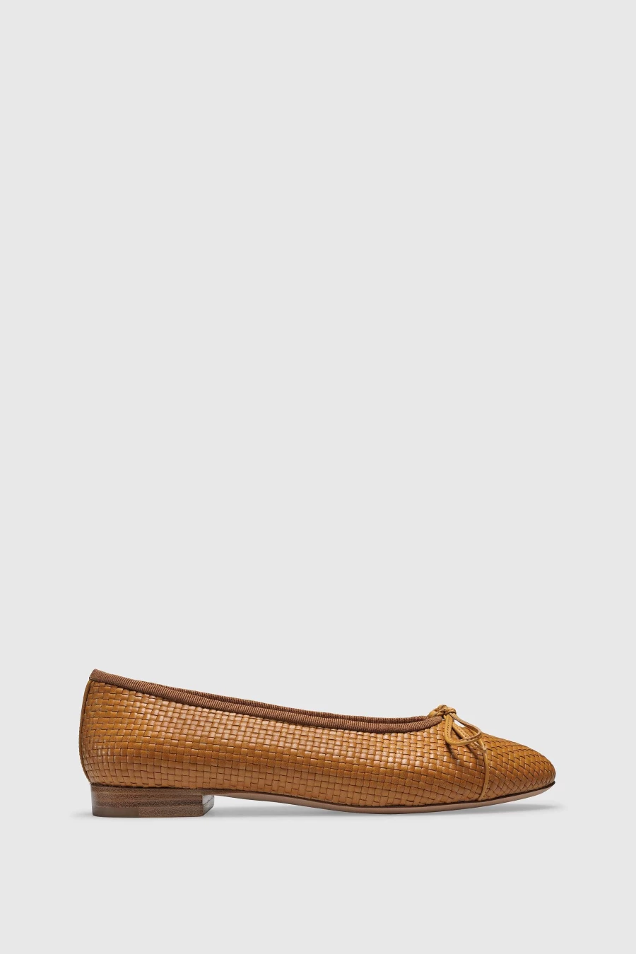 Unützer Women's Braun Ballerina 963 Mustard Intrecciato Leather Flats
