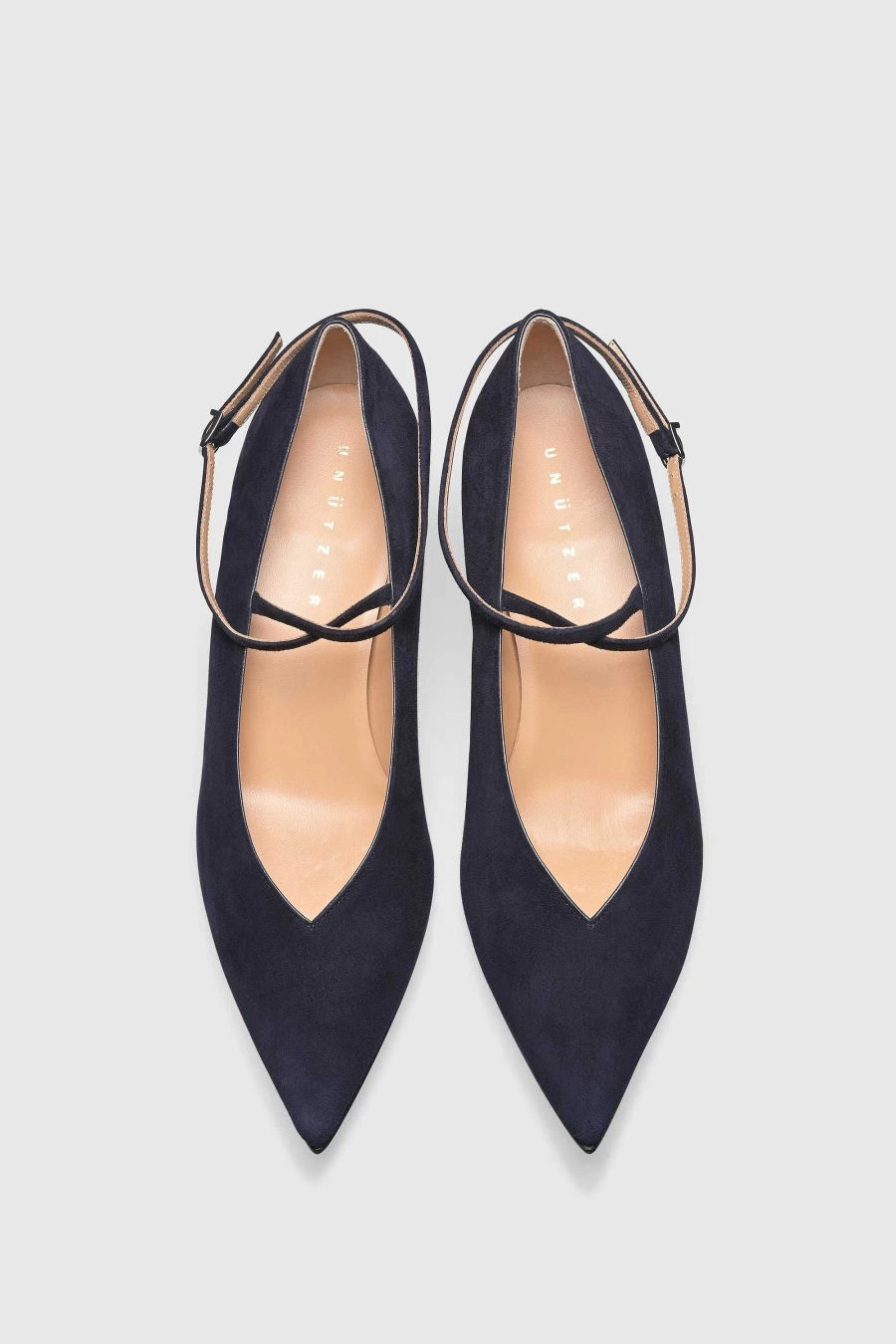 "Unützer Women's Navy Blue Suede Pump 9406 – Elegant Blau Shoes for Women"
