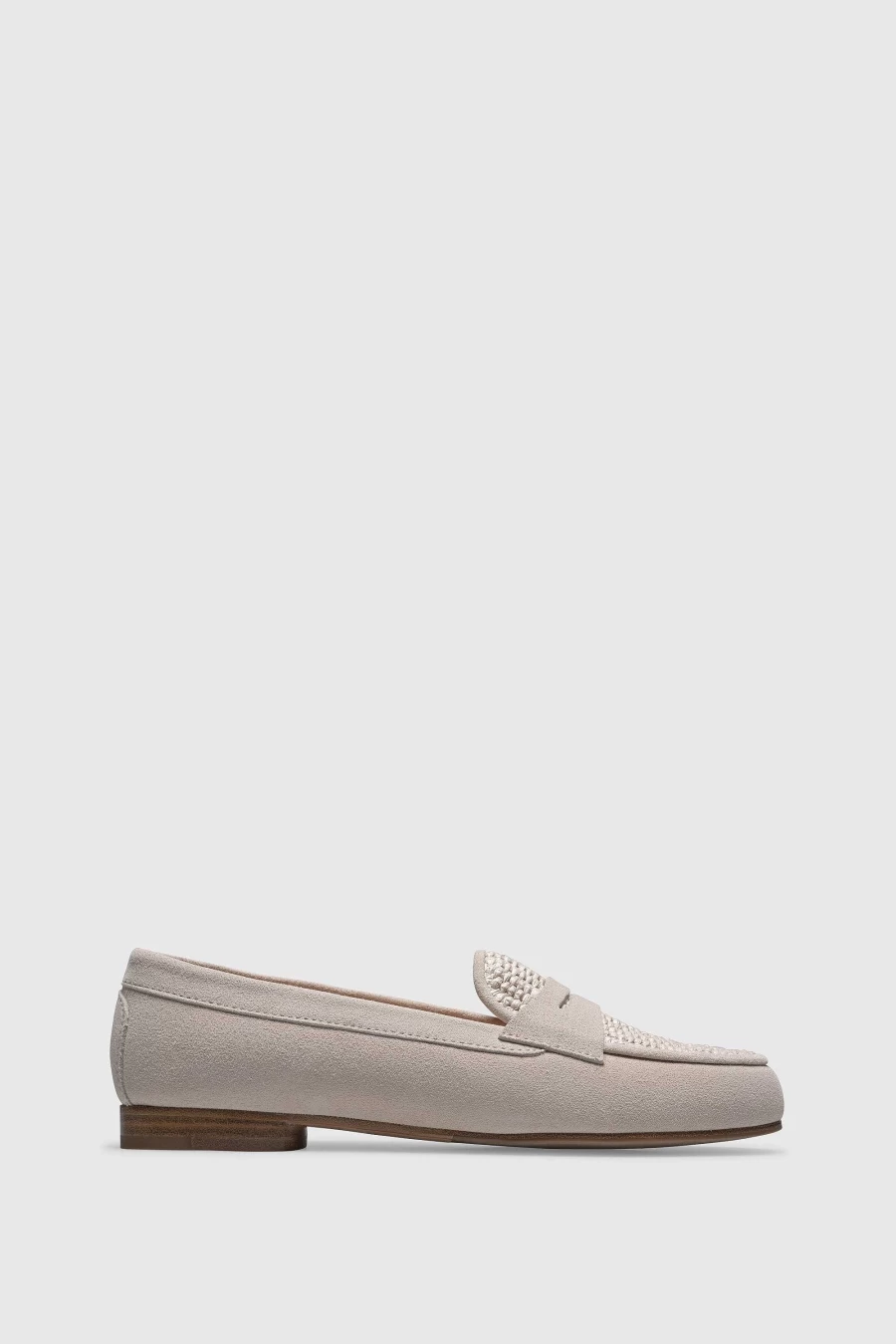 Unützer Women's Weiß Loafer 9301 Velor Raffia Casual Shoes