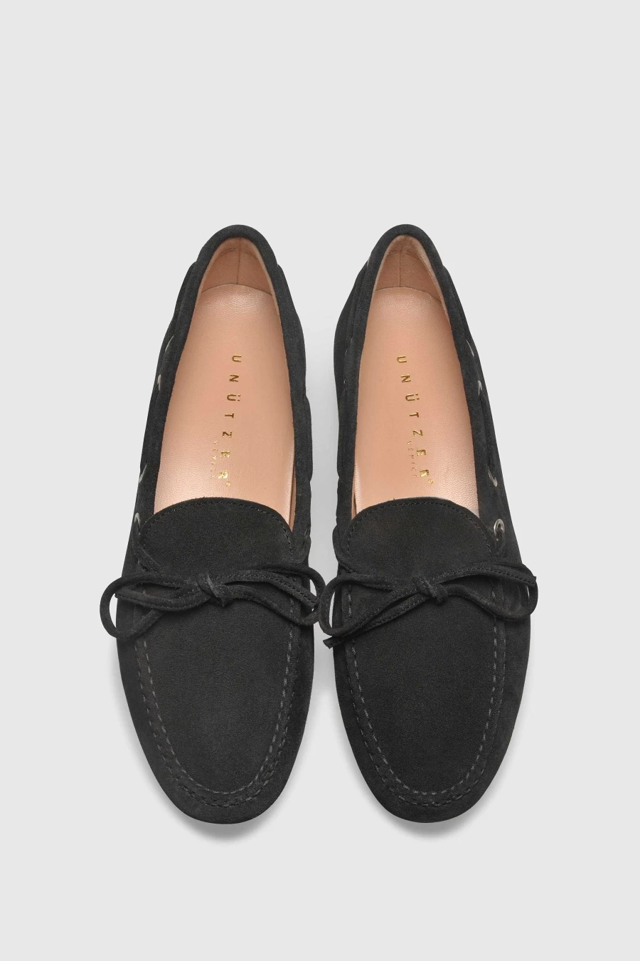 Unützer Women's Loafer U102 Velor Onda in Schwarzblau - Comfortable Slip-On Shoes