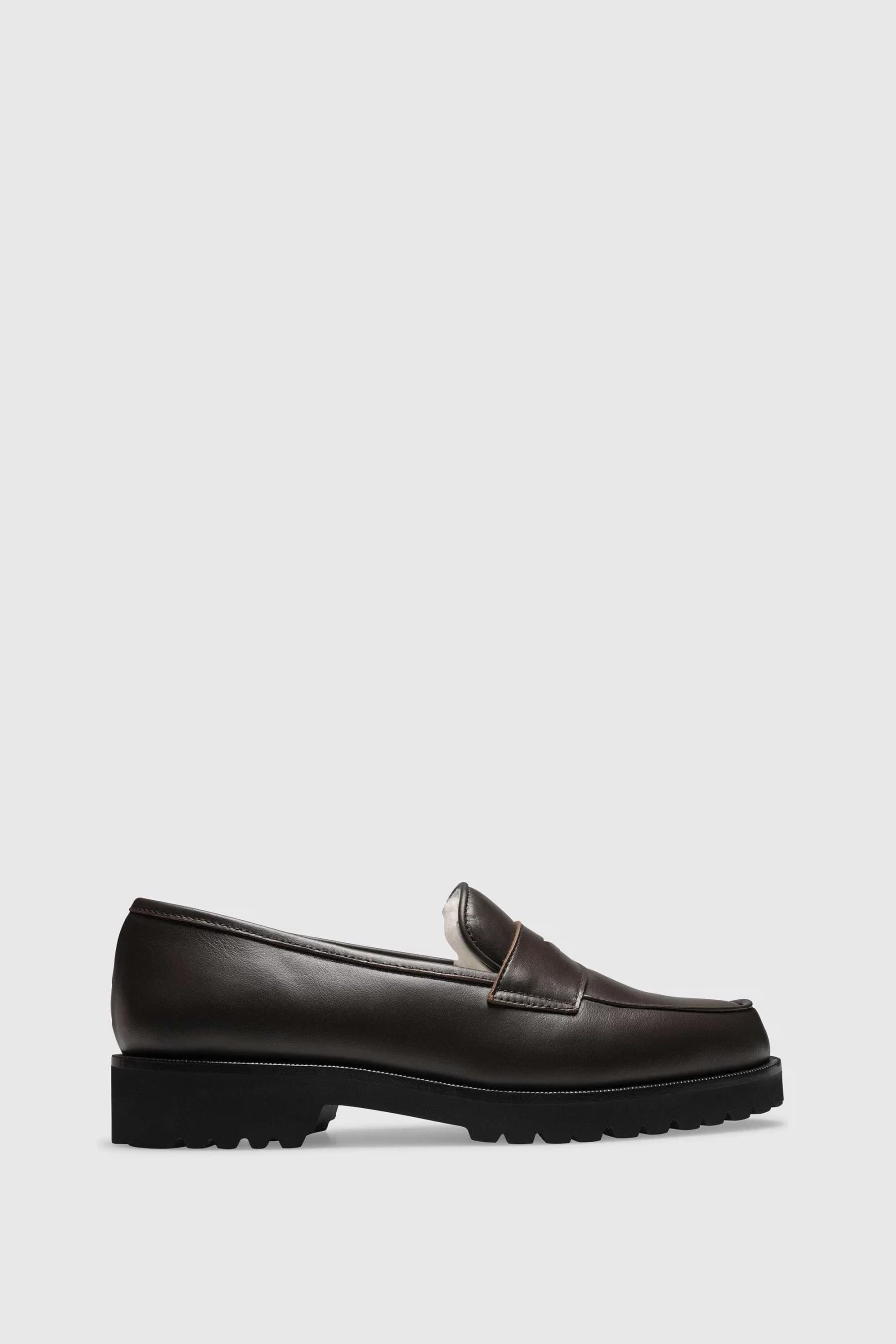 Unützer Women's Loafer 1471 in Braun/Beige with Shearling Detail - Vitello Chocolate Leather Slip-On Shoes