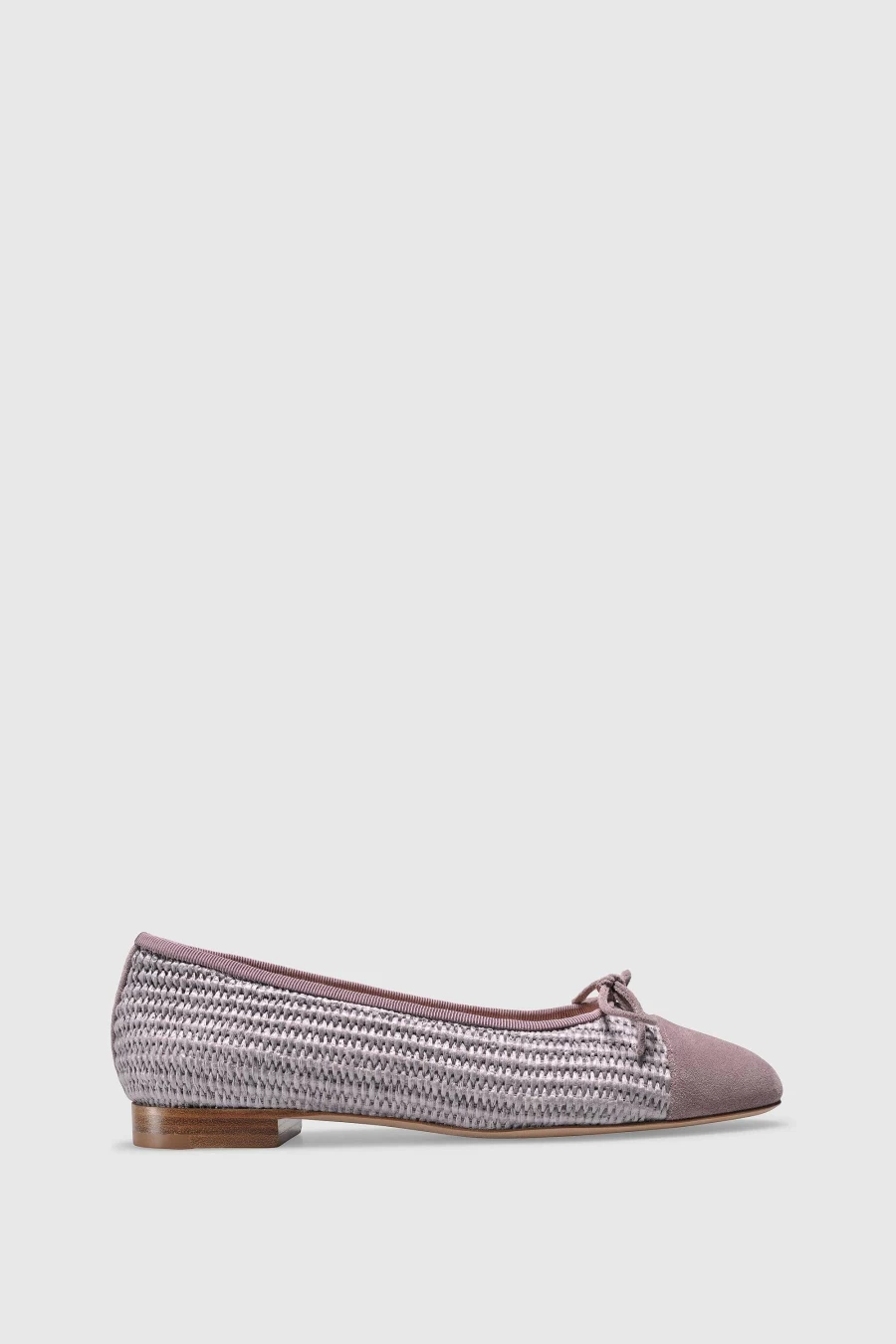 Unützer Women's Ballerina 963 Viola Raffia Velor Flats in Lila