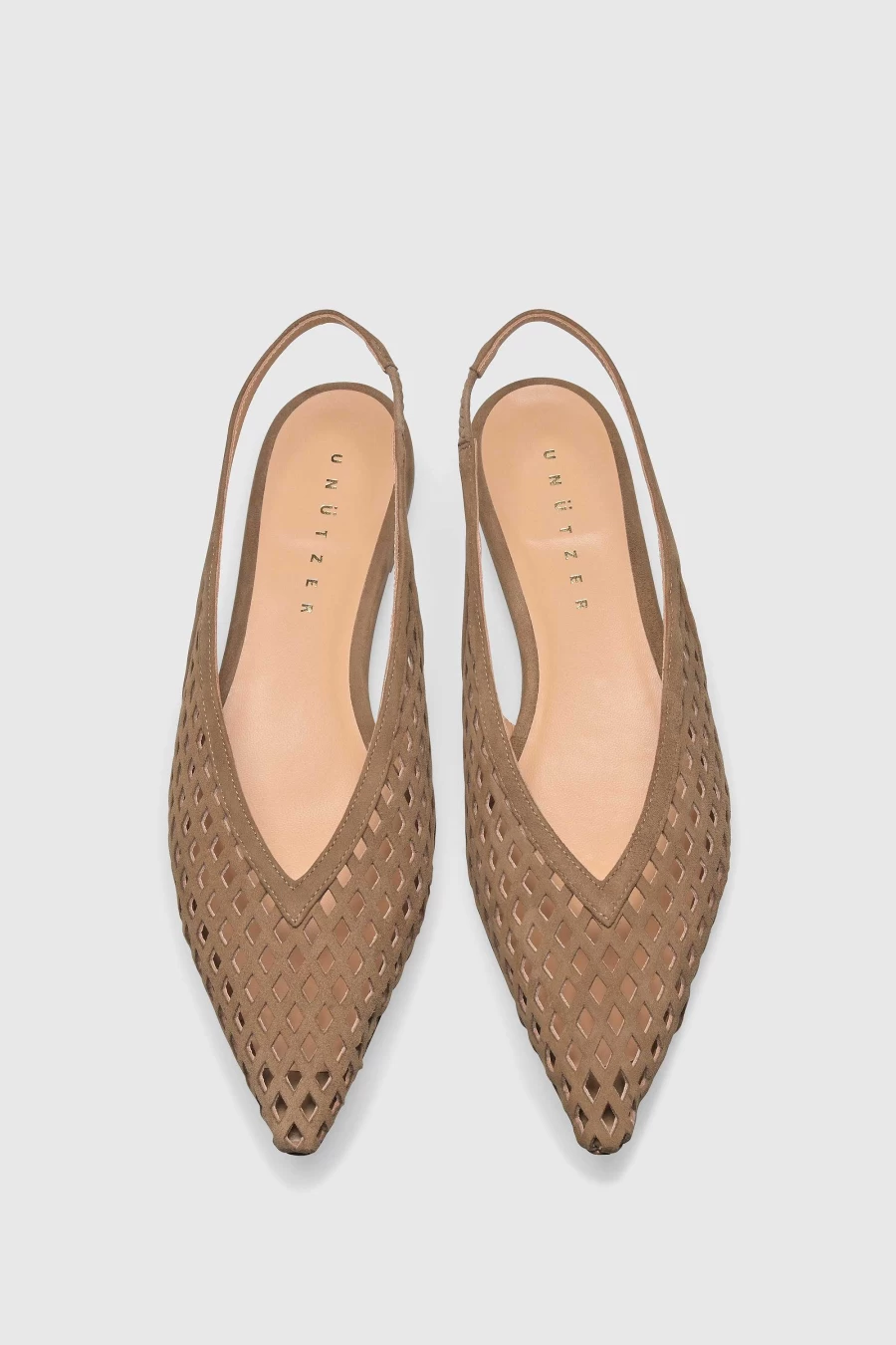 Unützer Women's Slingback 9422 in Braun Taupe Camoscio Leather