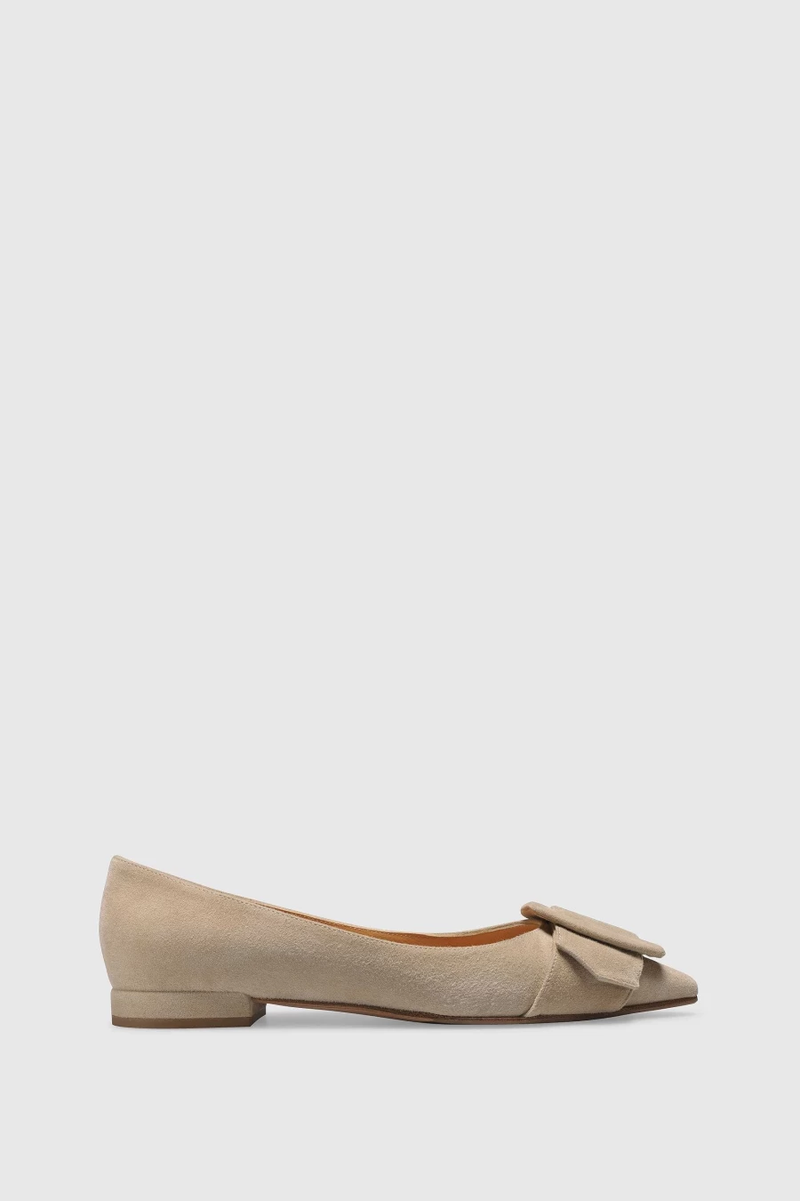Unützer Women's Ballerina 8212 Beige Suede Flat Shoes for Women