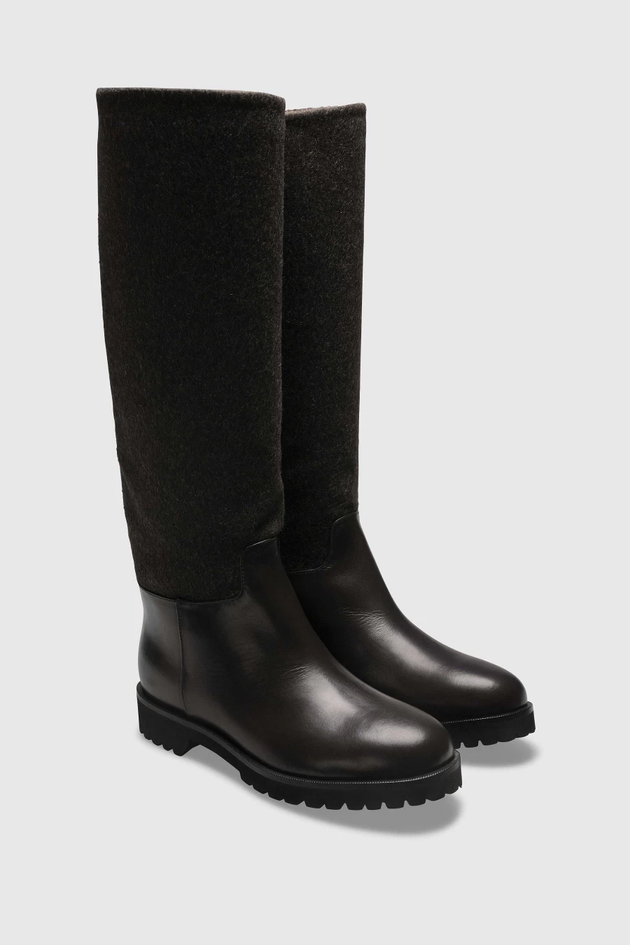 Unützer Women's Braun Boots 8111 Vitello/Loden Chocolate Leather Ankle Boots