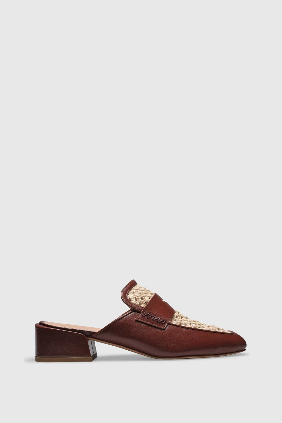 Unützer Women's Rotbraun Mule 9322 Bordeaux Crochet Calf Leather Shoes