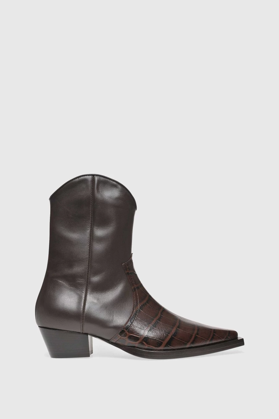Unützer Cowboy Boots Women Schwarz Crocodile Print Calfskin Ankle Boots 9256